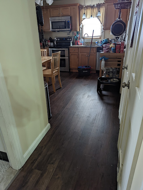 New vinyl kitchen floor.